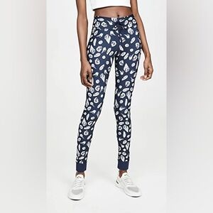 The Upside Women’s Navy and White Shell Ocean Patterned Leggings Size M